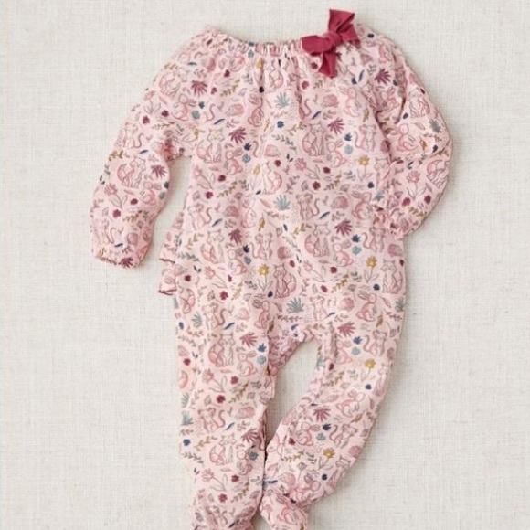 Mud Pie Other - Mud Pie Pink Forest Friends Ruffle Footie, 3-6 mth